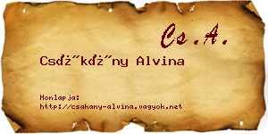 Csákány Alvina névjegykártya